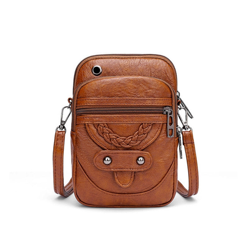 Bolsa Crossbody Marrom, Bolsa Feminina Pequena Transversal, Bolsa Crossbody Pequena