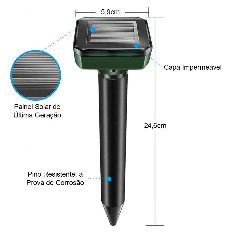 Repelente Solar Ultra Sônico Espanta Pragas, Espanta Pragas, Espanta Todos Os Tipos De Pragas